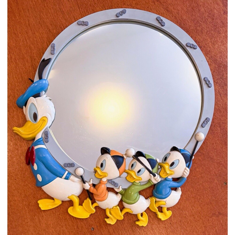Vintage 1970’s Walt Disney Productions Donald Duck & Nephews Mirror - Rare Decor